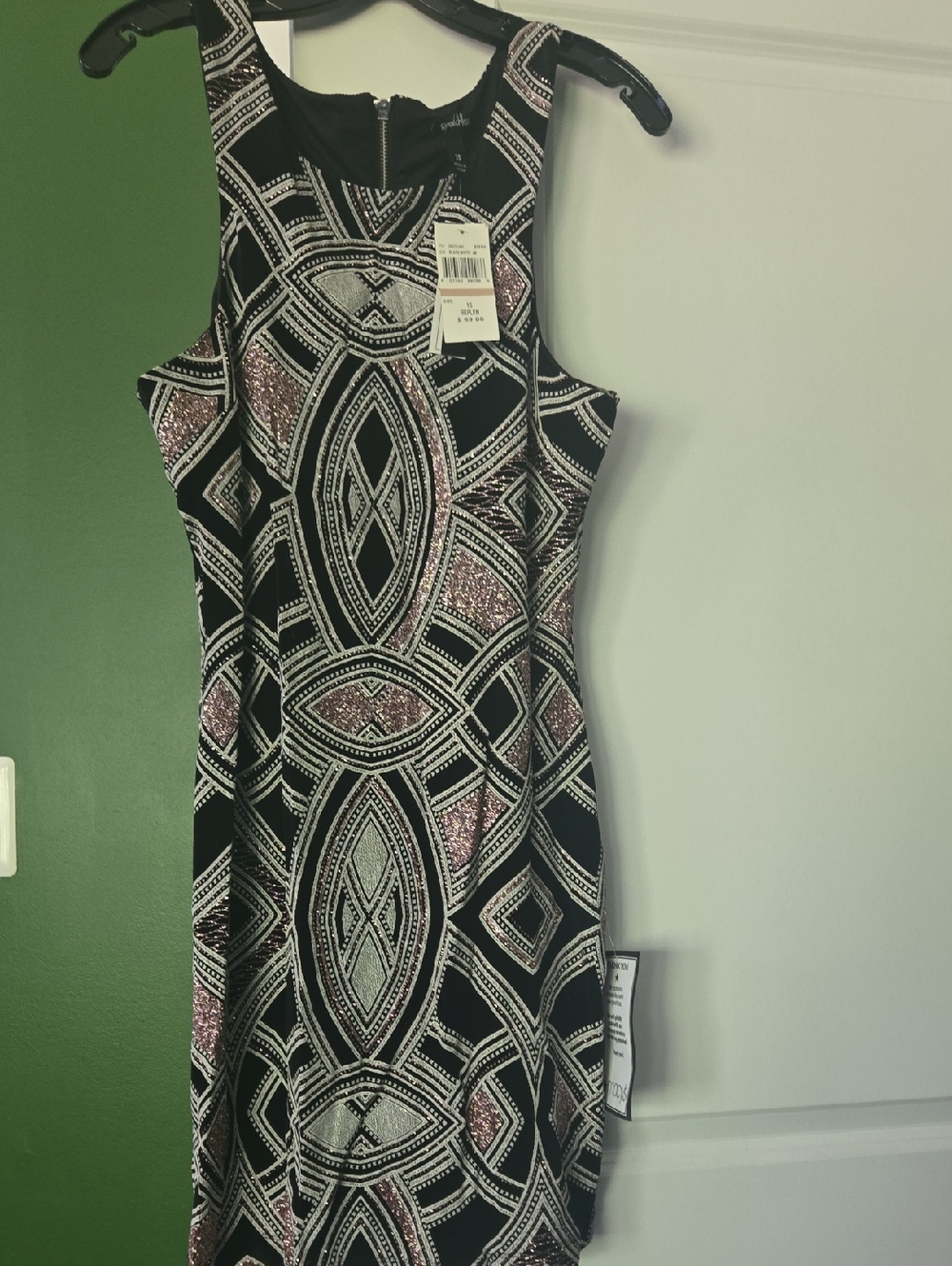 Speechless Black Dress with Pink & Silver Beading